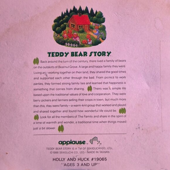 Vintage ,1986. Holly and Huck from "The Teddy Bear Story". - Picture 2 of 4